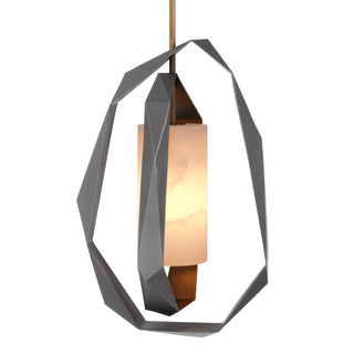Chandelier Santos Double gunmetal finish incl alabaster