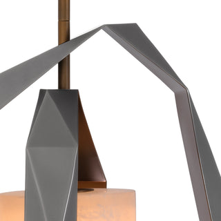 Chandelier Santos Double gunmetal finish incl alabaster