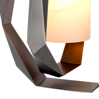 Chandelier Santos Double gunmetal finish incl alabaster