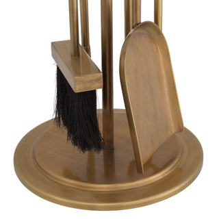 Fire Tools set Lara vintage brass finish