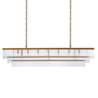 Chandelier East rectangular antique brass finish