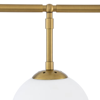 Chandelier Tara antique brass finish white glass
