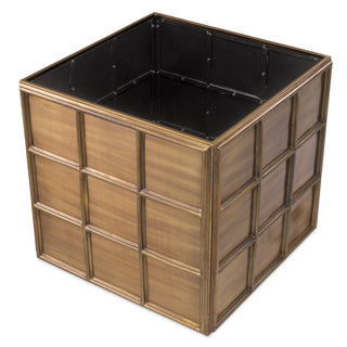 Planter Grid L vintage brass finish