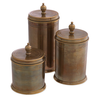 Box Gaston vintage brass finish set of 3
