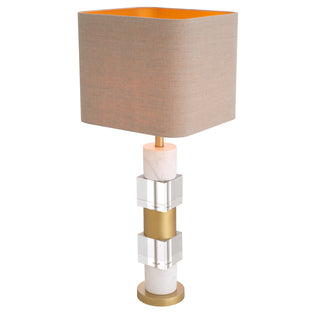 Table Lamp Cullingham white marble incl shade