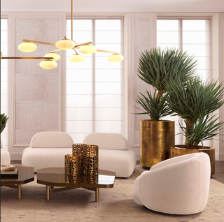 Planter Jasper round high vintage brass finish round ø 70 x H. 100 cm