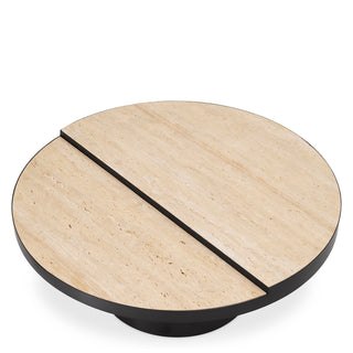Coffee Table Excelsior bronze finish travertine