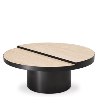 Coffee Table Excelsior bronze finish travertine