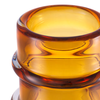 Vase Bloom amber glass