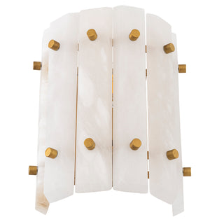 Wall Lamp Blason Single antique brass finish alabaster