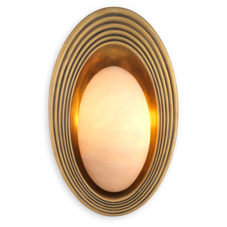Wall Lamp Savono vintage brass finish alabaster
