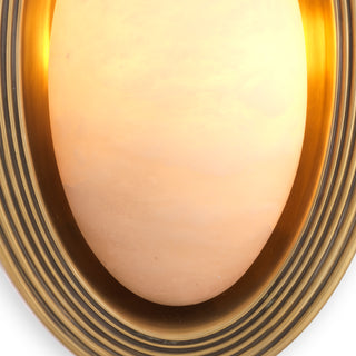 Wall Lamp Savono vintage brass finish alabaster
