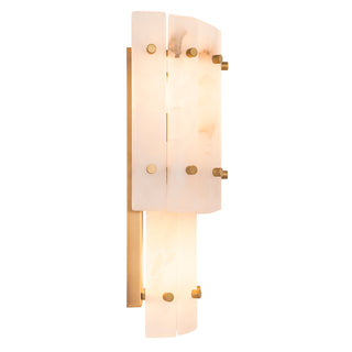 Wall Lamp Blason Double antique brass finish alabaster
