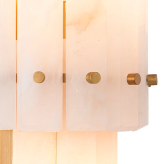 Wall Lamp Blason Double antique brass finish alabaster