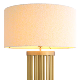 Floor Lamp Condo antique brass finish incl bouclé shade