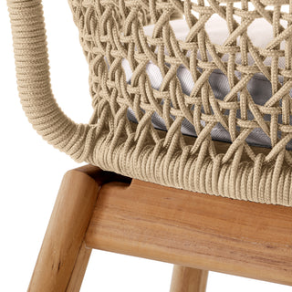 Outdoor Dining Chair Trinity cream weave flores off-white
