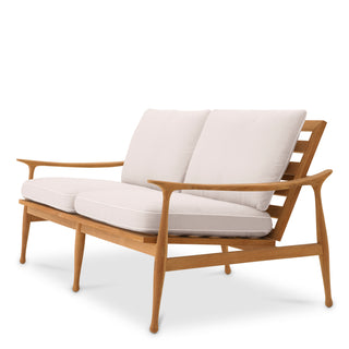 Outdoor Sofa Manzo natural teak flores off-white incl cushions