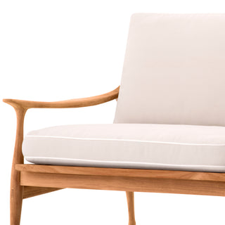Outdoor Sofa Manzo natural teak flores off-white incl cushions