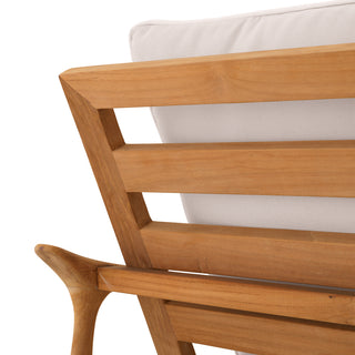 Outdoor Sofa Manzo natural teak flores off-white incl cushions