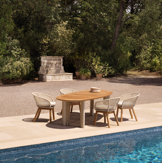 Outdoor Dining Chair Trinity cream weave flores off-white