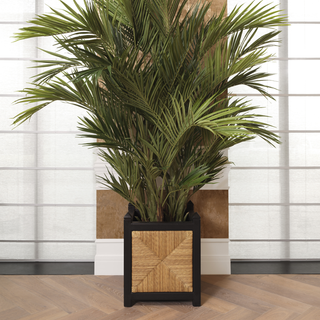 Planter Aruba classic black finish natural sea grass