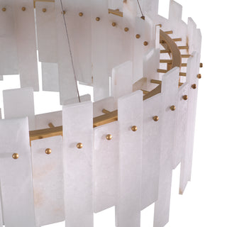 Chandelier Pizzorni antique brass finish alabaster