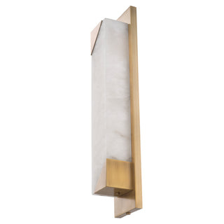 Wall Lamp Scilla antique brass finish alabaster