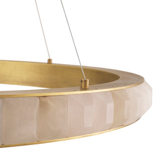 Chandelier Cabildo antique brass finish alabaster