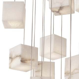 Chandelier Duboce antique brass finish alabaster