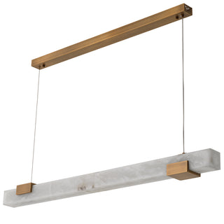 Chandelier Furore antique brass finish alabaster