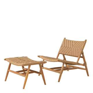 Outdoor Chair and Foot Stool Laroc natural teak