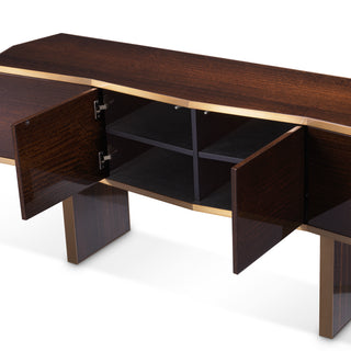 Dresser Xenon eucalyptus veneer brushed brass finish