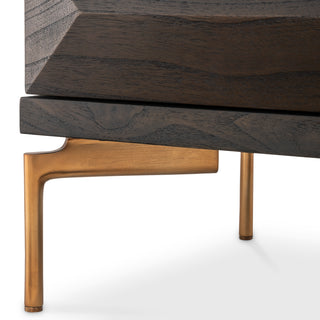 Drawer Dresser Denver mocha oak veneer brushed brass finish