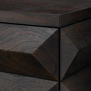 Drawer Dresser Denver mocha oak veneer brushed brass finish