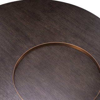 Coffee Table Otus round mocha oak veneer brushed brass finish