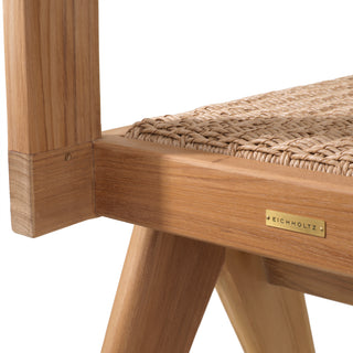 Outdoor Dining Chair Niclas natural teak natural faux rattan