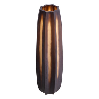 Vase Tiara L dark brown glass