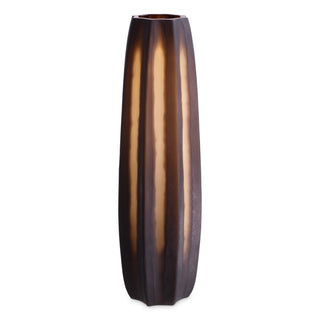 Vase Tiara L dark brown glass