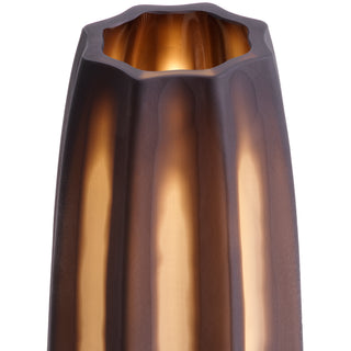 Vase Tiara L dark brown glass