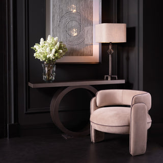 Console Table Odis mocha oak veneer bronze finish