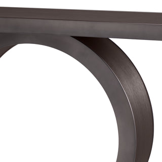 Console Table Odis mocha oak veneer bronze finish