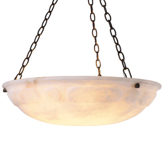 Chandelier Novara bronze highlight finish alabaster