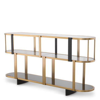 Cabinet Clio Round low brushed brass finish