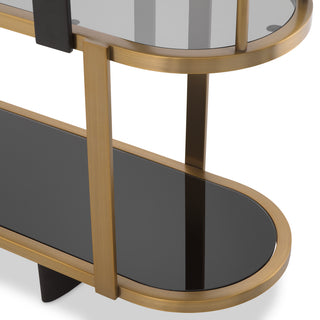 Cabinet Clio Round low brushed brass finish