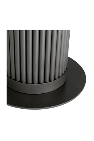 Outdoor Dining Table Volterra Round bronze finish grey ceramic