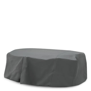 Outdoor Dining Table Volterra Oval bronze finish grey ceramic