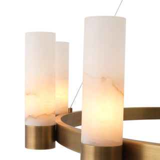Chandelier Castro antique brass finish alabaster