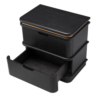 Nightstand Costanzo charcoal grey oak veneer