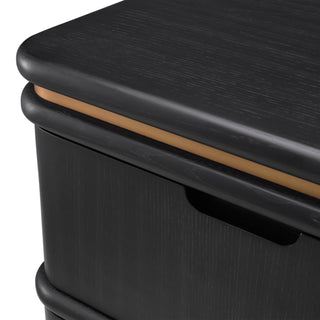 Nightstand Costanzo charcoal grey oak veneer