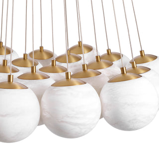Chandelier Sphinx L antique brass finish alabaster